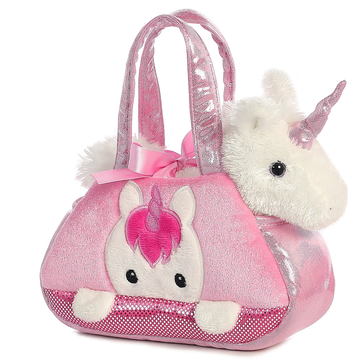 Fancy Pals Peek-A-Boo Unicorn Pet Carrier Purse 7"