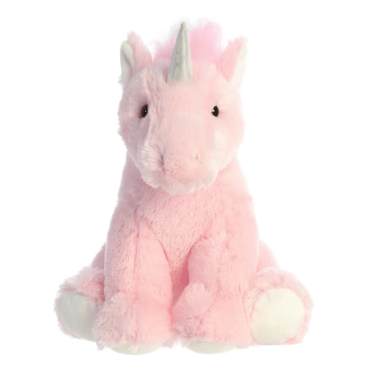Unicorn Pink with silver horn 14"