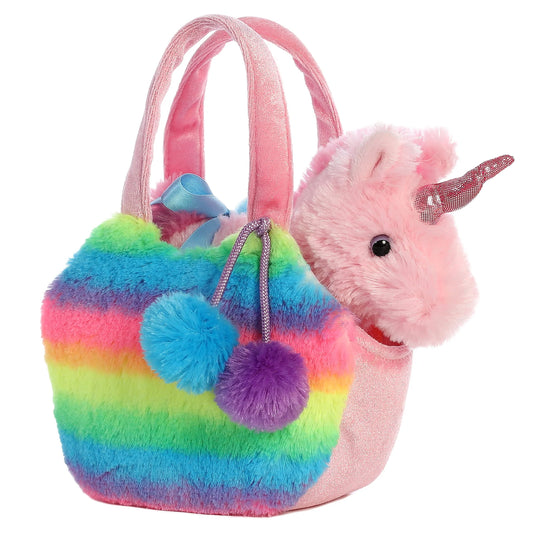 Fancy Pals Rainbow Unicorn Pet Carrier Purse 7"