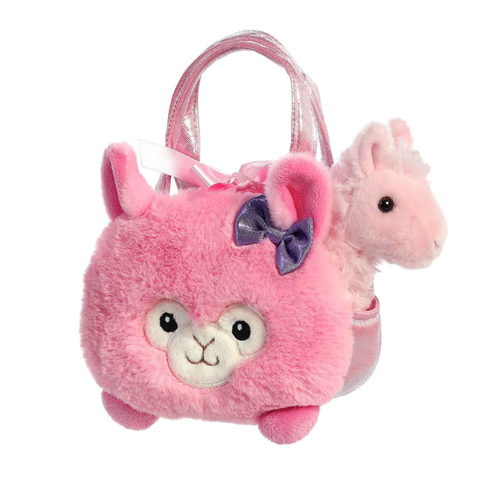 Fancy Pals Bubblegum Pink Llama Pet Carrier Purse 7"