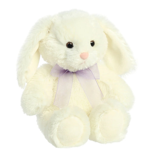 Spring Bunny (white w/purple bow) 10.5"