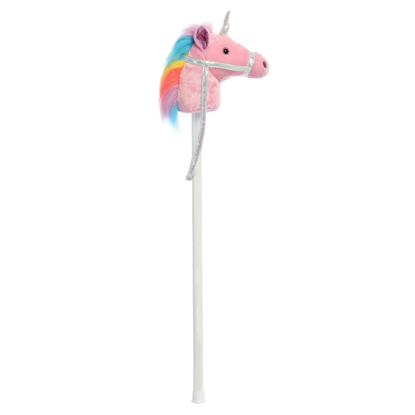 Stick Unicorn-Pink with Rainbow Mane 37"